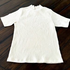 LOFT ribbed mock neck turtleneck tee